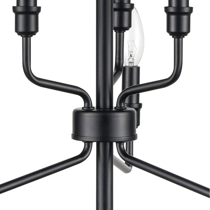 Atlas Lighting Saginaw 18'' Wide 6Lt Chandelier, Matte Black