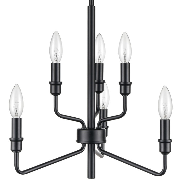 Atlas Lighting Saginaw 18'' Wide 6Lt Chandelier, Matte Black