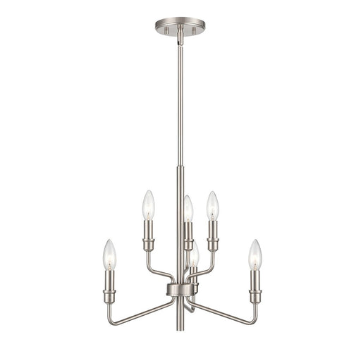 Atlas Lighting Saginaw 18'' Wide 6Lt Chandelier, Satin Nickel