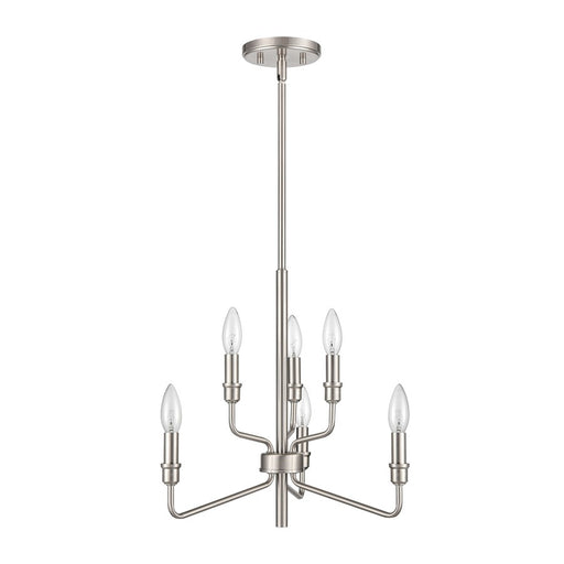 Atlas Lighting Saginaw 18'' Wide 6Lt Chandelier, Satin Nickel