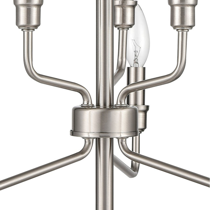 Atlas Lighting Saginaw 18'' Wide 6Lt Chandelier, Satin Nickel