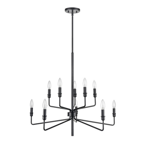 Atlas Lighting Saginaw 34'' Wide 10Lt Chandelier, Matte Black