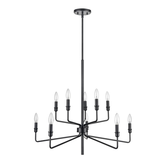 Atlas Lighting Saginaw 34'' Wide 10Lt Chandelier, Matte Black