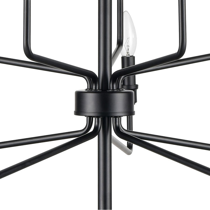 Atlas Lighting Saginaw 34'' Wide 10Lt Chandelier, Matte Black