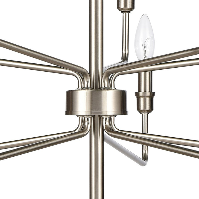 Atlas Lighting Saginaw 34'' Wide 10Lt Chandelier, Satin Nickel