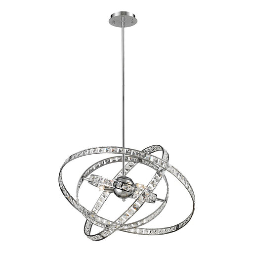 Atlas Lighting Saturn 24'' Wide 6Lt Chandelier, Chrome