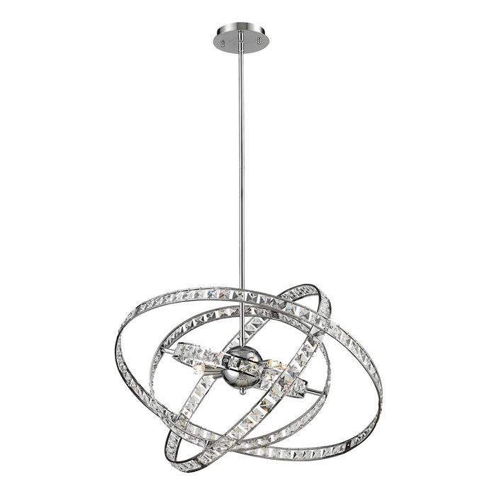 Atlas Lighting Saturn 24'' Wide 6Lt Chandelier, Chrome