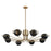 Atlas Lighting Scarab 47'' Wide 8Lt Chandelier, Satin Brass/Black