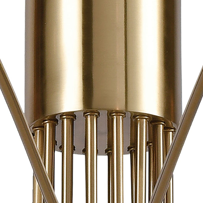 Atlas Lighting Scarab 47'' Wide 8Lt Chandelier, Satin Brass/Black