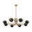 Atlas Lighting Scarab 47'' Wide 8Lt Chandelier, Satin Brass/Black