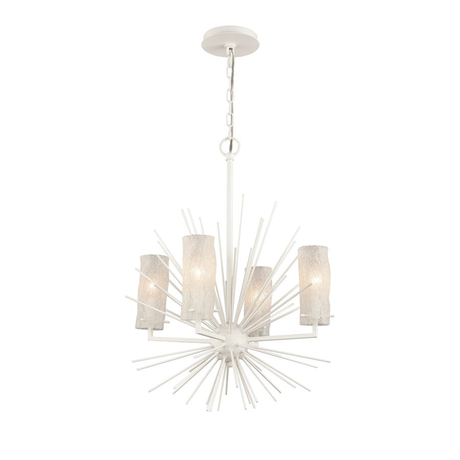 Atlas Lighting Sea Urchin 20'' Wide 4Lt Chandelier, White Coral
