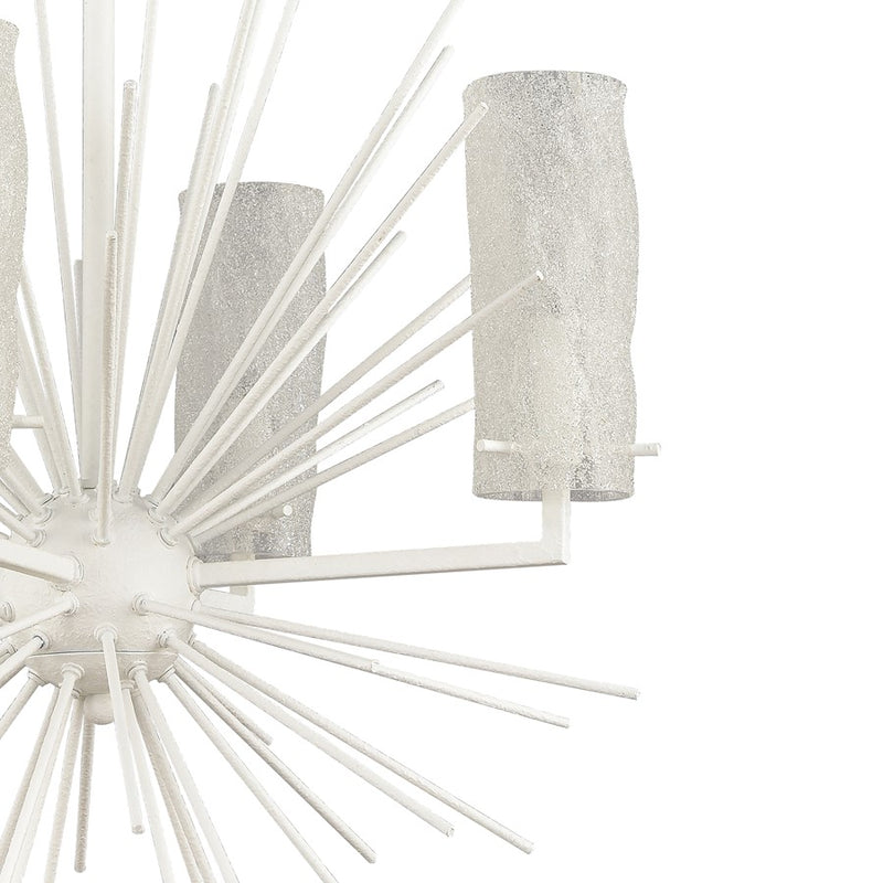 Atlas Lighting Sea Urchin 20in 4-Light Chandelier | Coastal White Coral and White Glass | Dining Room & Breakfast Nook | Model CL11326-WH