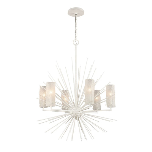 Atlas Lighting Sea Urchin 27'' Wide 6Lt Chandelier, White Coral