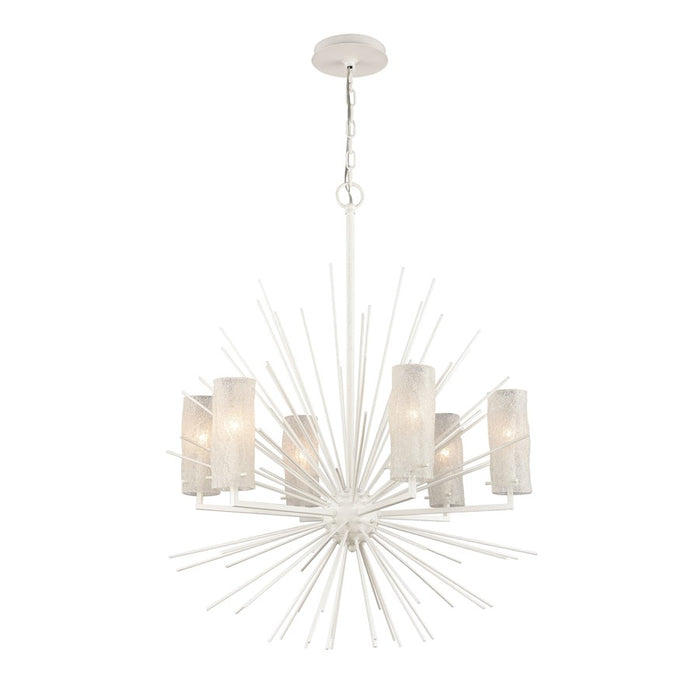 Atlas Lighting Sea Urchin 27'' Wide 6Lt Chandelier, White Coral