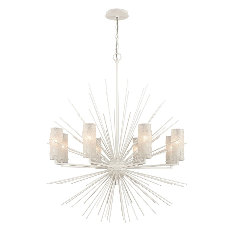 Atlas Lighting Sea Urchin 34'' Wide 8Lt Chandelier, White Coral