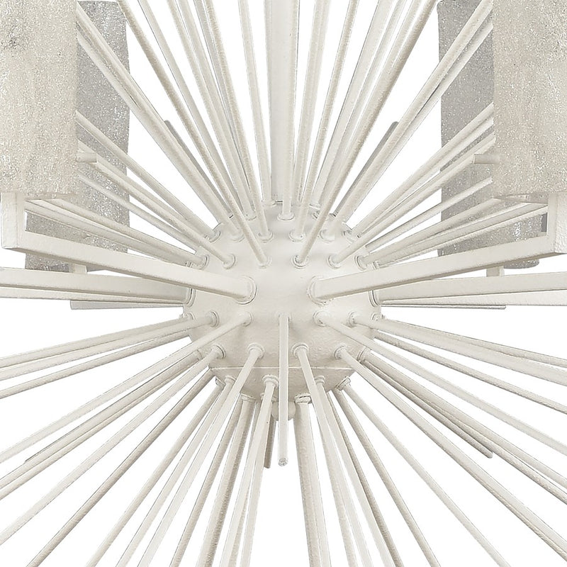 Atlas Lighting Sea Urchin 34in 8-Light Chandelier | Coastal White Coral Metal and White Glass | Dining Room & Entryway | Model CL11328-WH