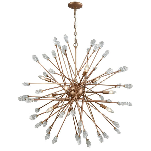 Atlas Lighting Serendipity 38''W 9Lt Chandelier, Matte Gold/Clear