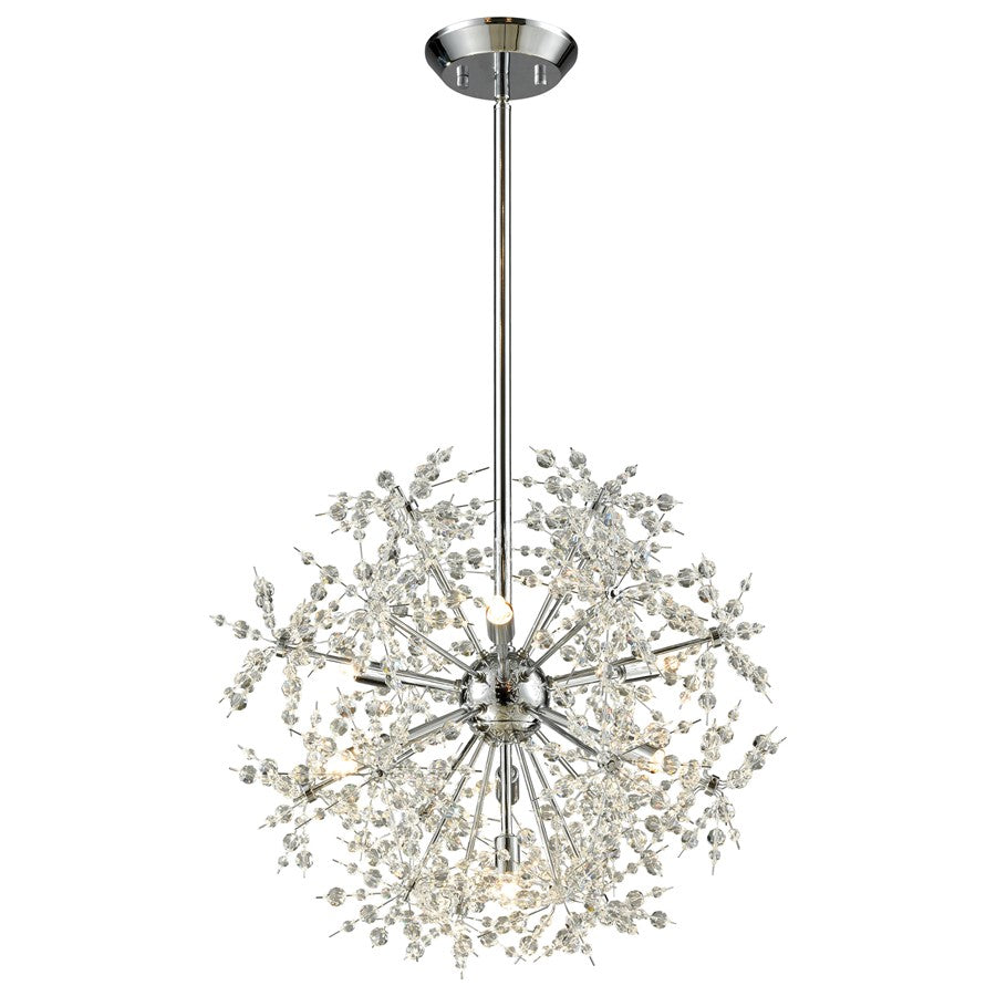 Atlas Lighting Snowburst 20'' Wide 7Lt Chandelier, Chrome/Clear