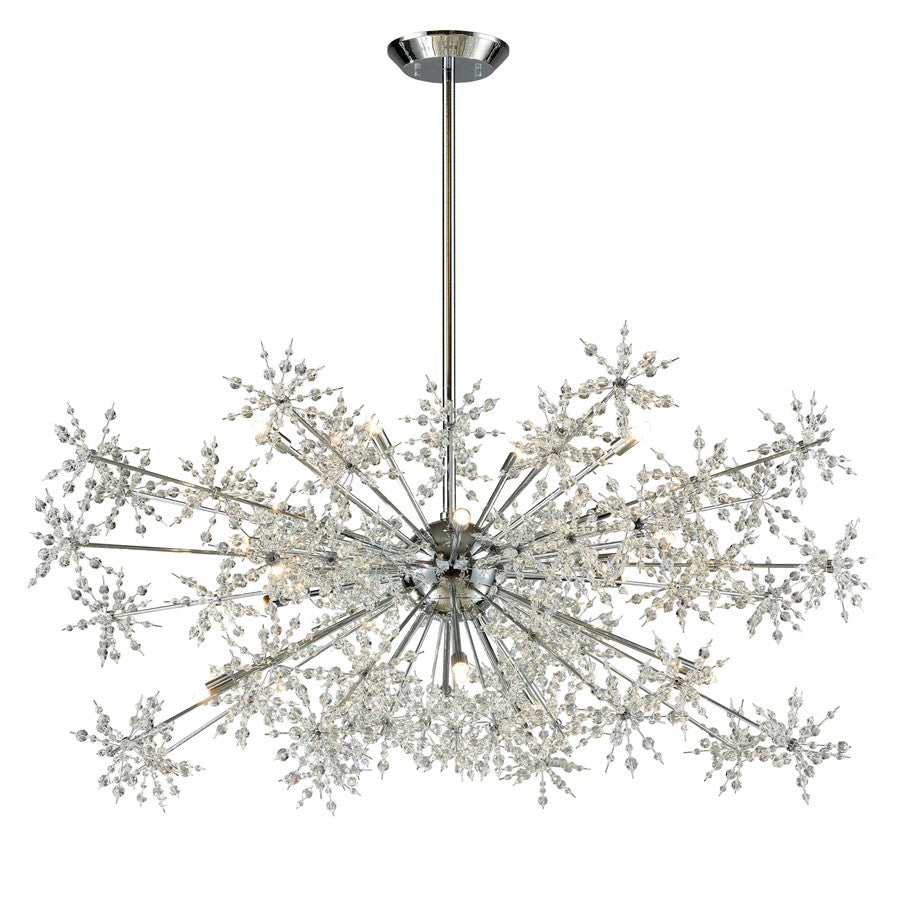 Atlas Lighting Snowburst 48'' Wide 20Lt Chandelier, Chrome/Clear