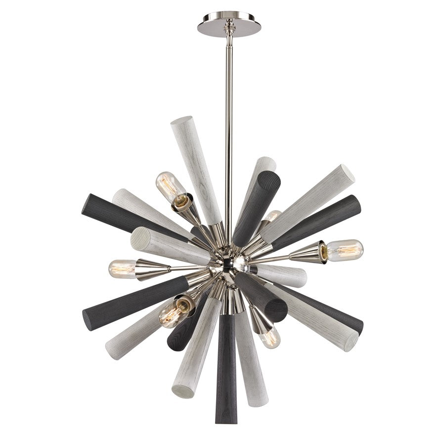 Atlas Lighting Solara 28'' Wide 6Lt Chandelier, Polished Nickel