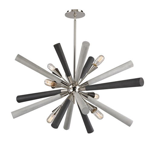 Atlas Lighting Solara 44'' Wide 6Lt Chandelier, Polished Nickel