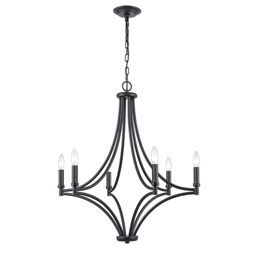 Atlas Lighting Spanish Villa 26'' Wide 6Lt Chandelier, Charcoal