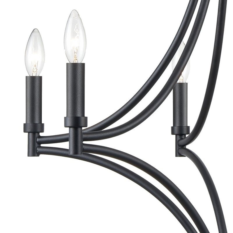 Atlas Lighting Spanish Villa 26in 6-Light Chandelier | Traditional Charcoal Metal | Dining Room & Living Room | 26 x 26 x 29 in | Model CL11339-BK