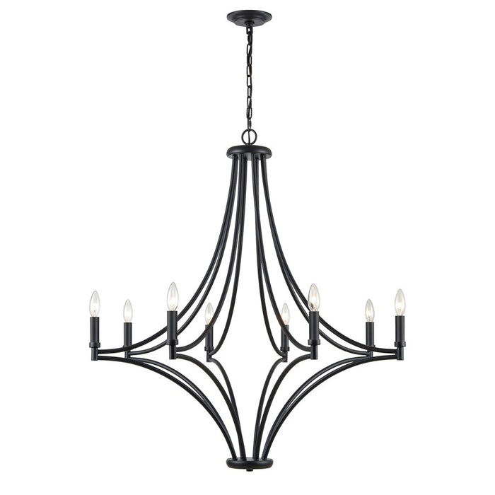 Atlas Lighting Spanish Villa 36'' Wide 8Lt Chandelier, Charcoal