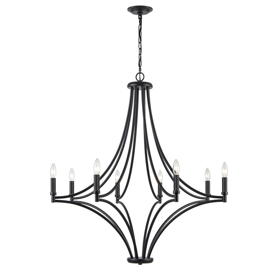 Atlas Lighting Spanish Villa 36'' Wide 8Lt Chandelier, Charcoal