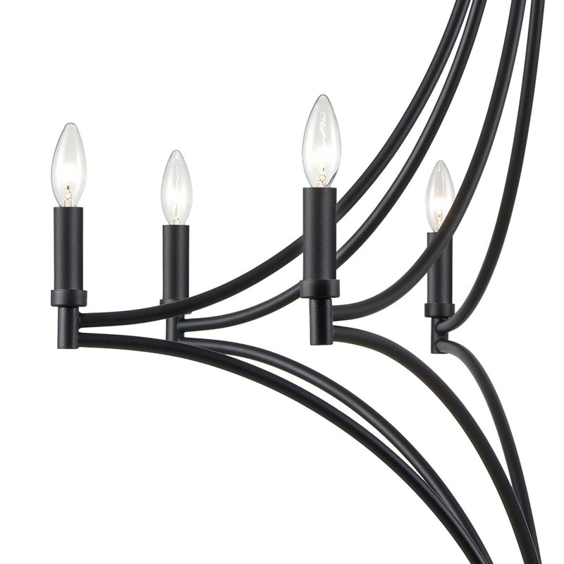 Atlas Lighting Spanish Villa 36in 8-Light Chandelier | Traditional Charcoal Metal | Dining Room & Living Room | 36 x 36 x 39 in | Model CL11340-BK