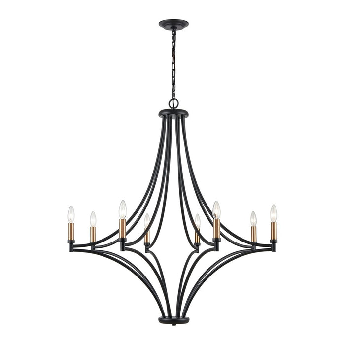 Atlas Lighting Spanish Villa 36'' Wide 8Lt Chandelier, Charcoal