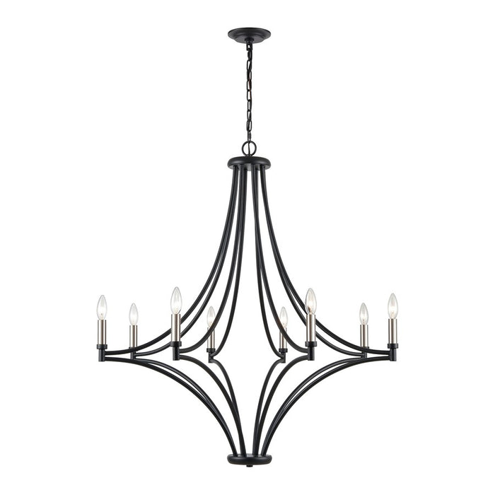 Atlas Lighting Spanish Villa 36'' Wide 8Lt Chandelier, Charcoal