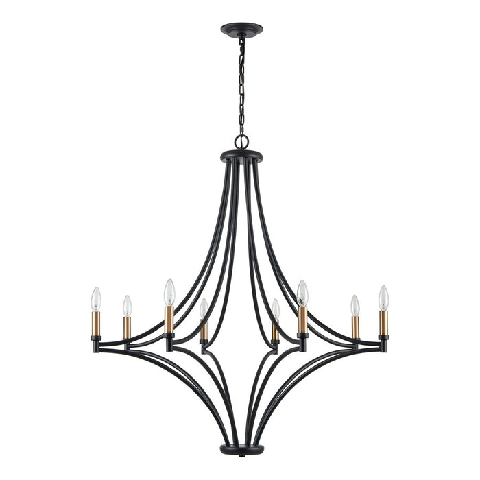 Atlas Lighting Spanish Villa 36'' Wide 8Lt Chandelier, Charcoal