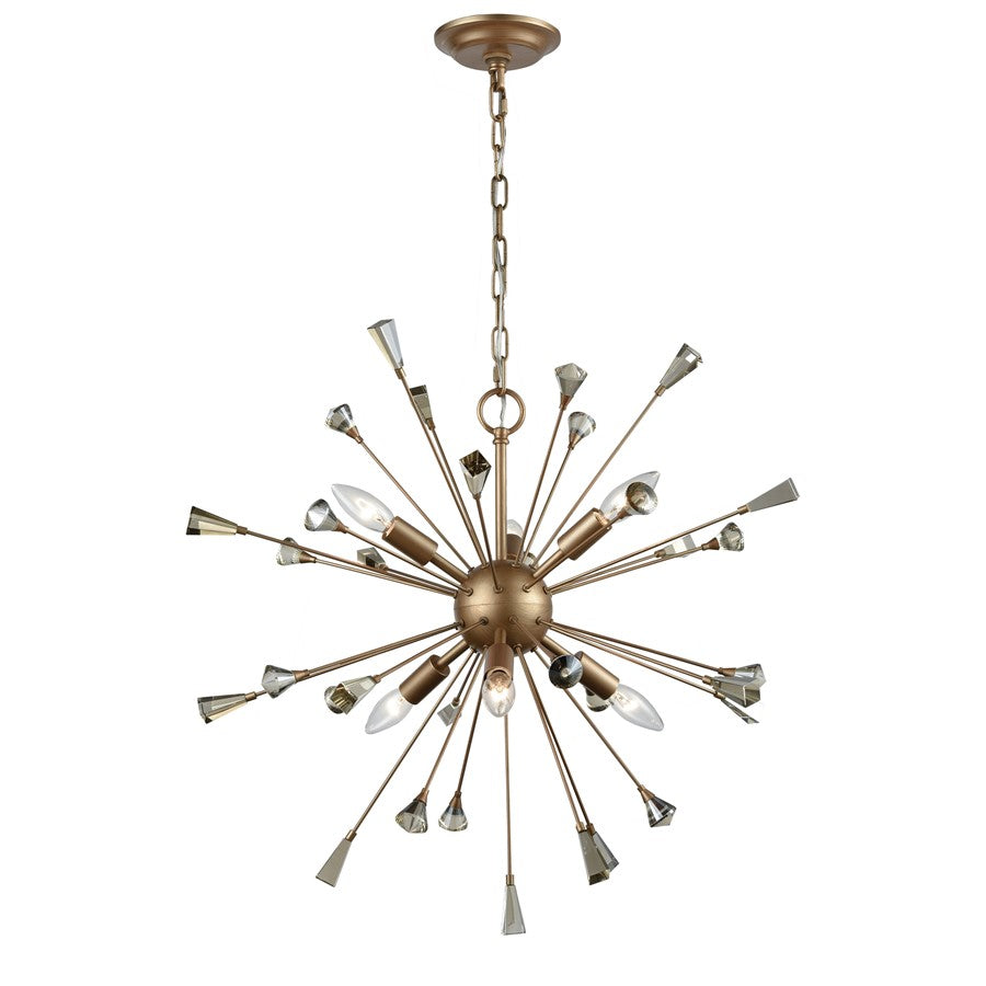 Atlas Lighting Sprigny 25'' Wide 6Lt Chandelier, Matte Gold
