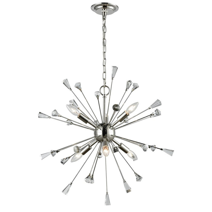 Atlas Lighting Sprigny 25'' Wide 6Lt Chandelier, Polished Nickel