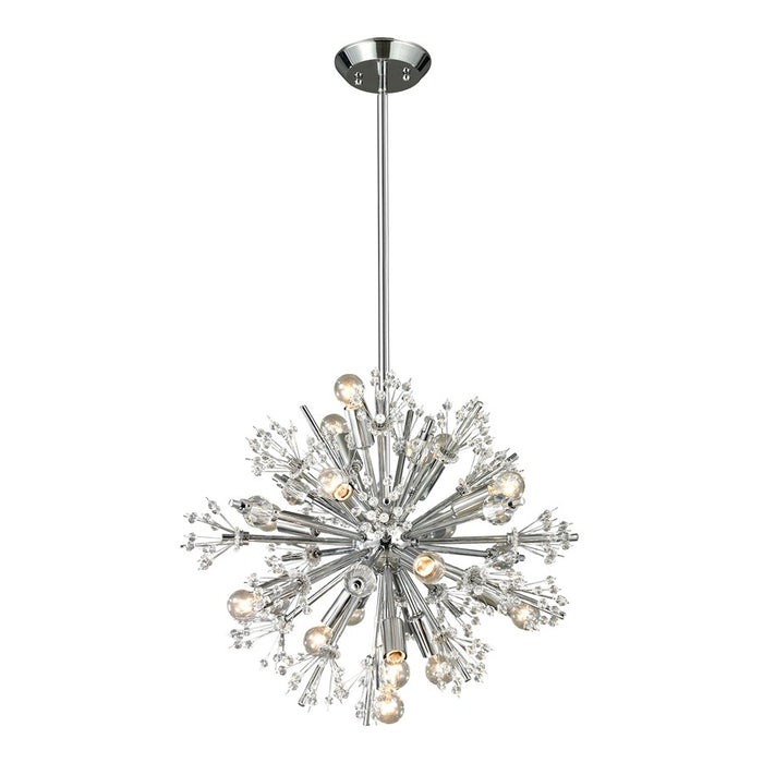 Atlas Lighting Starburst 20'' Wide 15Lt Chandelier, Polished Chrome