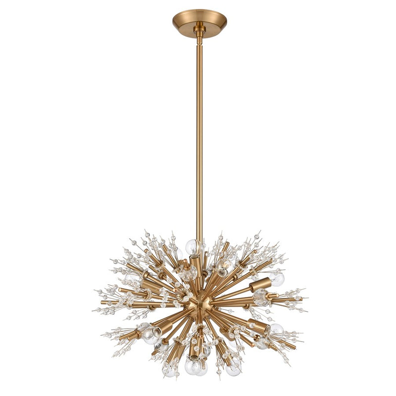 Atlas Lighting Starburst 20'' Wide 15Lt Chandelier, Satin Brass