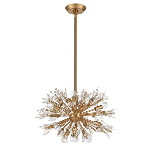 Atlas Lighting Starburst 20'' Wide 15Lt Chandelier, Satin Brass