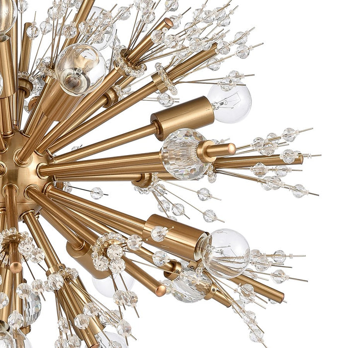 Atlas Lighting Starburst 20'' Wide 15Lt Chandelier, Satin Brass