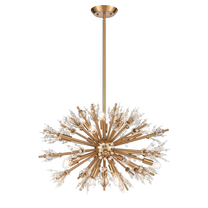 Atlas Lighting Starburst 26'' Wide 19Lt Chandelier, Satin Brass