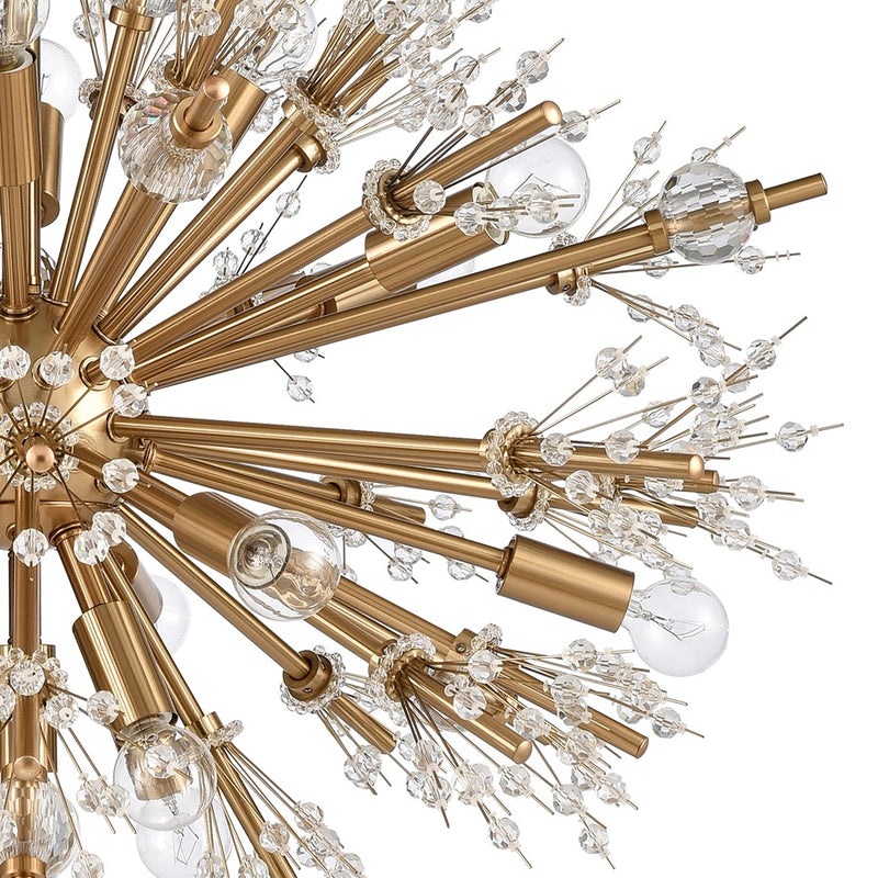 Atlas Lighting Starburst 26'' Wide 19Lt Chandelier, Satin Brass