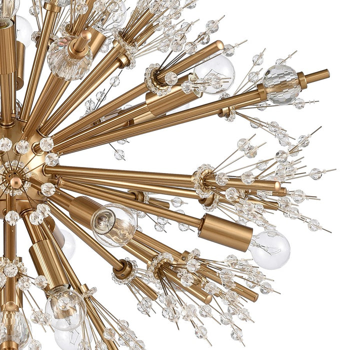 Atlas Lighting Starburst 26'' Wide 19Lt Chandelier, Satin Brass
