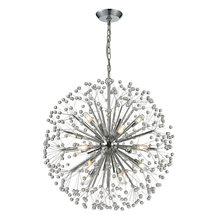 Atlas Lighting Starburst 27'' Wide 16Lt Chandelier, Polished Chrome