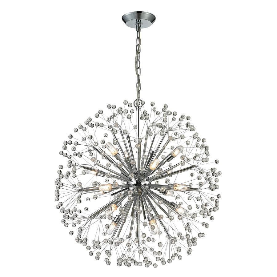 Atlas Lighting Starburst 27'' Wide 16Lt Chandelier, Polished Chrome