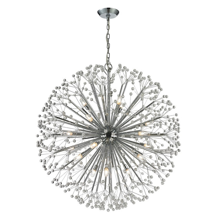 Atlas Lighting Starburst 36'' Wide 19Lt Chandelier, Polished Chrome