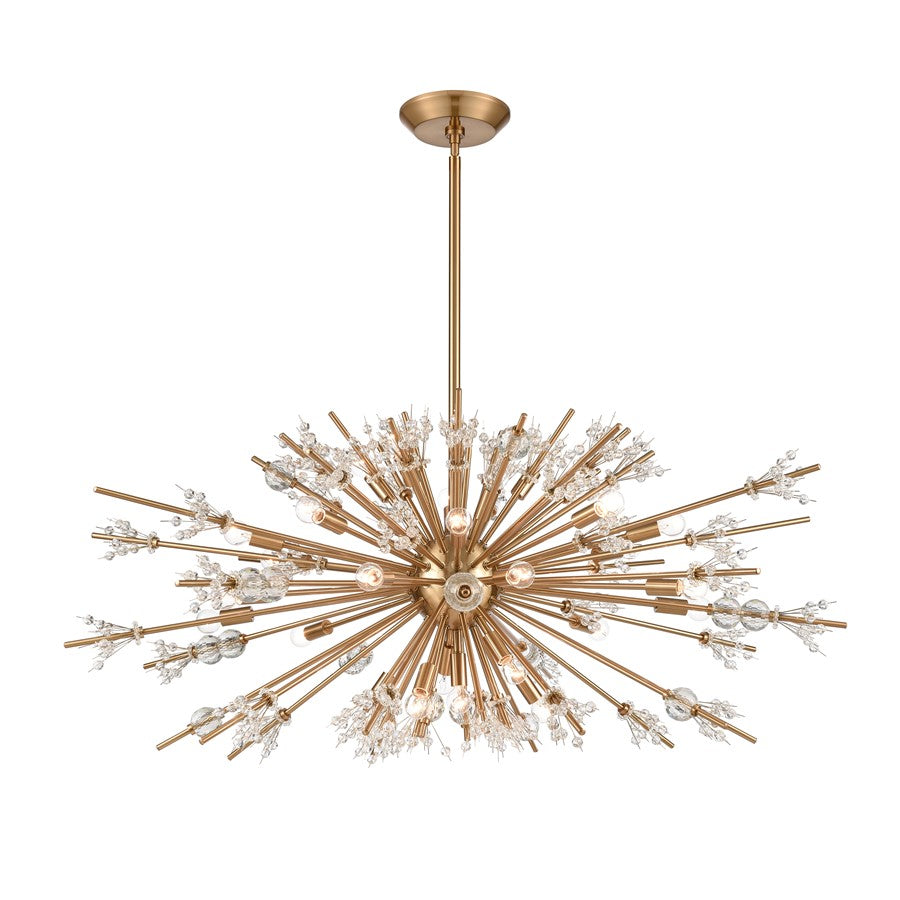 Atlas Lighting Starburst 48'' Wide 29Lt Chandelier, Satin Brass