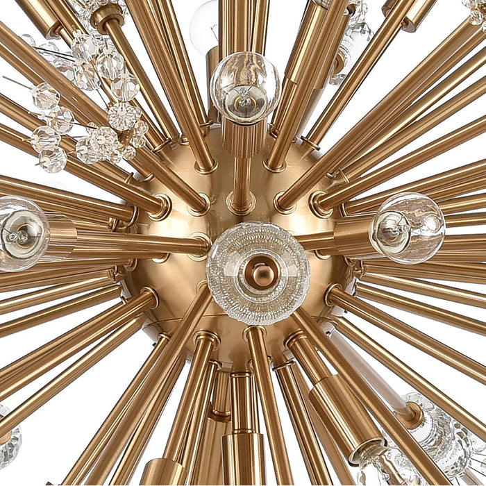 Atlas Lighting Starburst 48'' Wide 29Lt Chandelier, Satin Brass