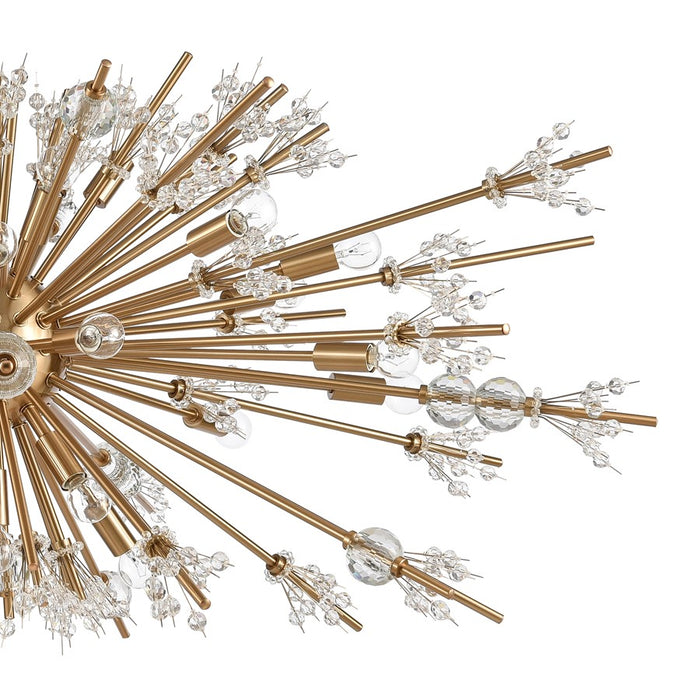 Atlas Lighting Starburst 48'' Wide 29Lt Chandelier, Satin Brass