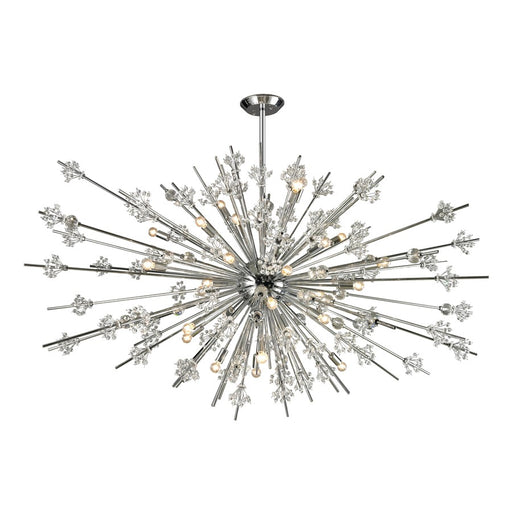 Atlas Lighting Starburst 72'' Wide 31Lt Chandelier, Polished Chrome