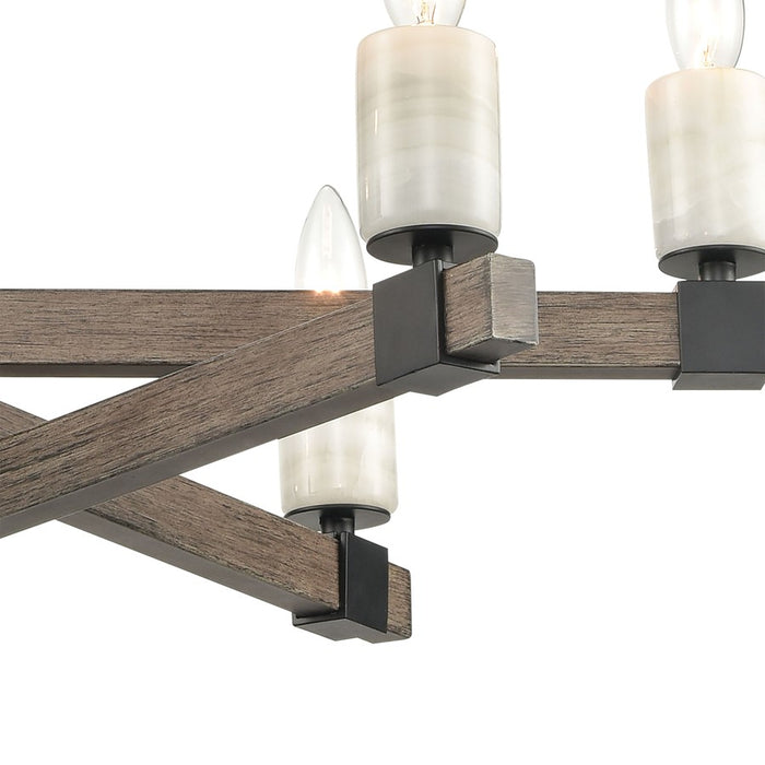 Atlas Lighting Stone Manor 27'' Wide 6Lt Chandelier, Matte Black